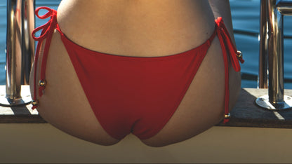 BIKINI bottom Pag Triangle in Red Moon by Paraima Croatian swimwear designer