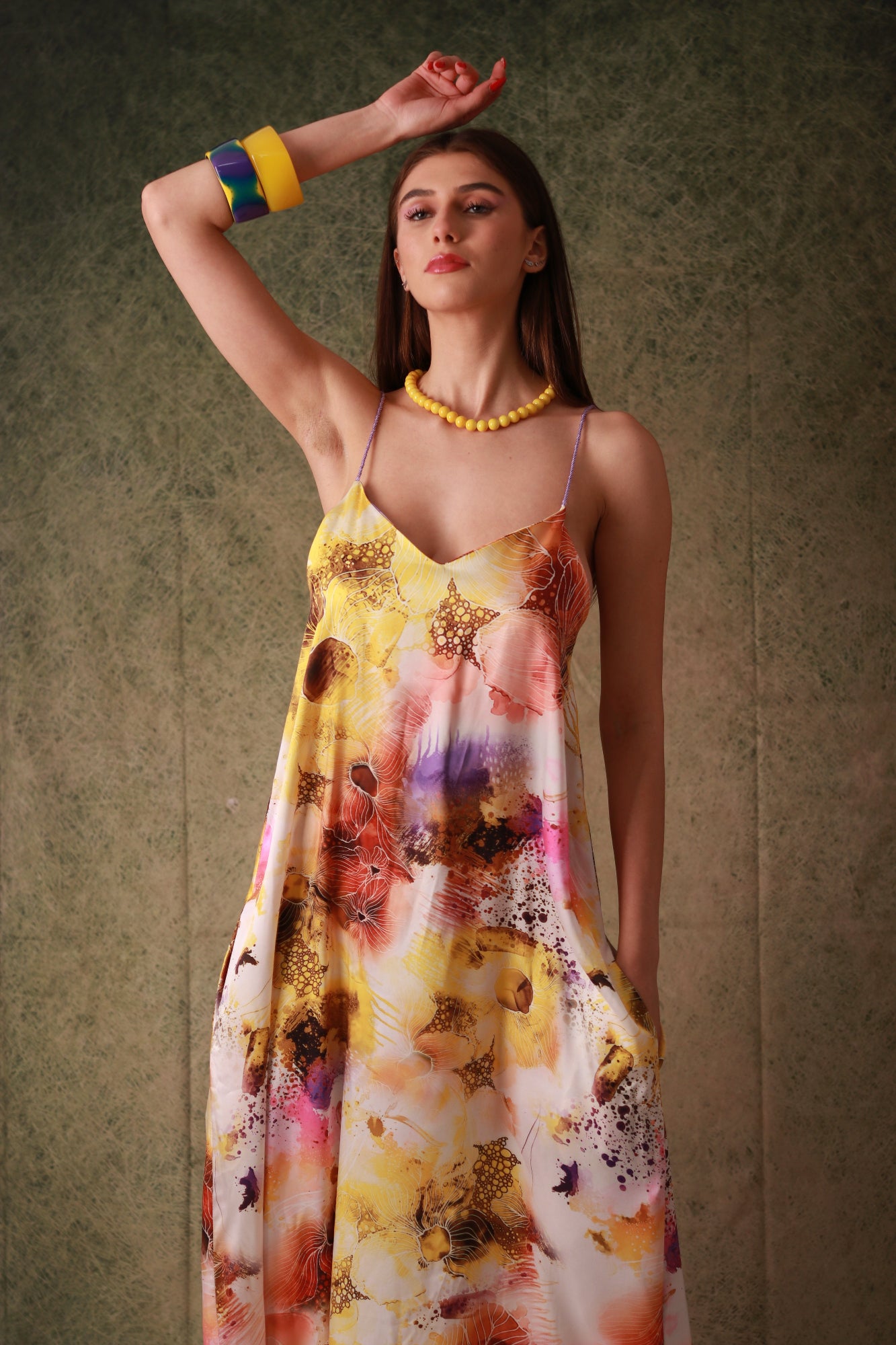 SOLEIA multicolor long dress