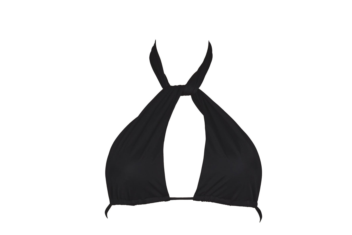 Style of a bikini top Volosko Sunset in Black Nights by Paraima Opatija styling option front neck knot